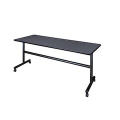 72 x 24 in. Flip-Top Training Nesting Table- Grey