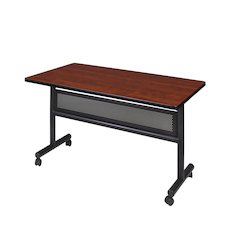 48 x 24 in. Flip-Top Training Nesting Table with Modesty Panel- Cherry