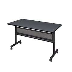 48 x 24 in. Flip-Top Training Nesting Table with Modesty Panel- Grey