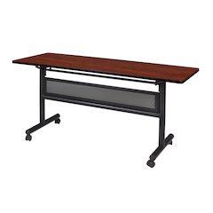 60 x 24 in. Flip-Top Training Nesting Table with Modesty Panel- Cherry