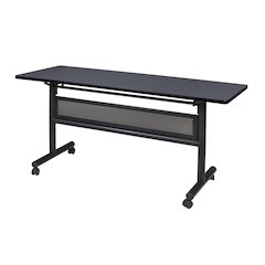 60 x 24 in. Flip-Top Training Nesting Table with Modesty Panel- Grey