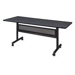 60 x 30 in. Flip-Top Training Nesting Table with Modesty Panel- Grey