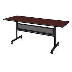 60 x 30 in. Flip-Top Training Nesting Table with Modesty Panel- Mahogany