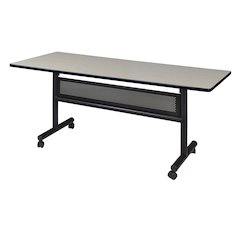 60 x 30 in. Flip-Top Training Nesting Table with Modesty Panel- Maple