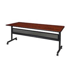 72 x 24 in. Flip-Top Training Nesting Table with Modesty Panel- Cherry