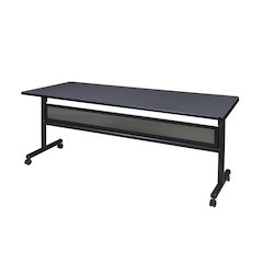 72 x 24 in. Flip-Top Training Nesting Table with Modesty Panel- Grey
