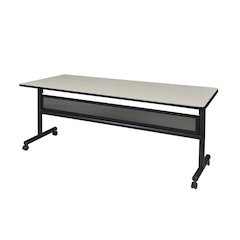 72 x 24 in. Flip-Top Training Nesting Table with Modesty Panel- Maple