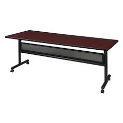 72 x 30 in. Flip-Top Training Nesting Table with Modesty Panel- Mahogany