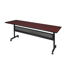 84 x 24 in. Flip-Top Training Nesting Table with Modesty Panel- Mahogany