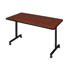 42 x 30 in. Mobile T-Base Training Seminar Table- Cherry