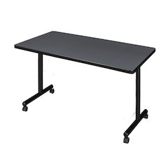 42 x 30 in. Mobile T-Base Training Seminar Table- Grey