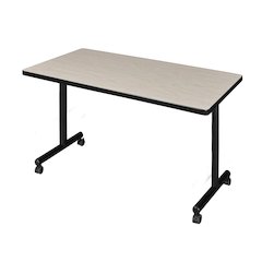 42 x 30 in. Mobile T-Base Training Seminar Table- Maple