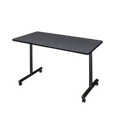 48 x 24 in. Mobile T-Base Training Seminar Table- Grey
