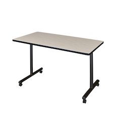 48 x 24 in. Mobile T-Base Training Seminar Table- Maple