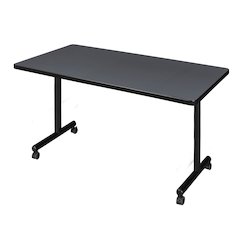 48 x 30 in. Mobile T-Base Training Seminar Table- Grey