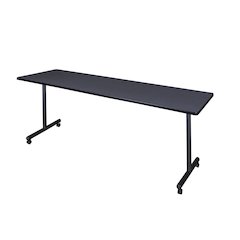 84 x 24 in. Mobile T-Base Training Seminar Table- Grey