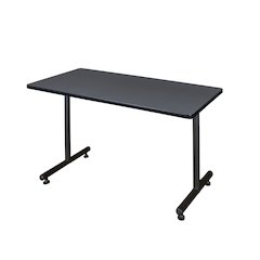 48 x 24 in. Steel T-Base Training Seminar Table- Grey