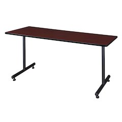 60 x 30 in. Steel T-Base Training Seminar Table- Mahogany