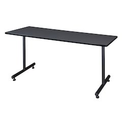 66 x 30 in. Steel T-Base Training Seminar Table- Grey