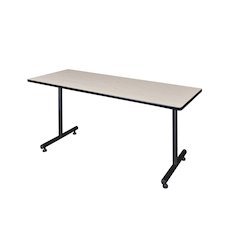 72 x 24 in. Steel T-Base Training Seminar Table- Maple