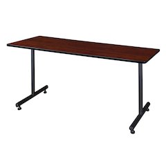 72 x 30 in. Steel T-Base Training Seminar Table- Cherry