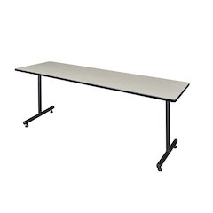 84 x 24 in. Steel T-Base Training Seminar Table- Maple