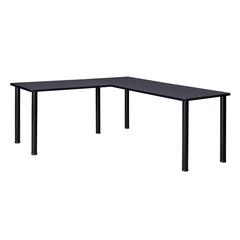 Kee 66" L-Desk with 42" Return, Grey/Black