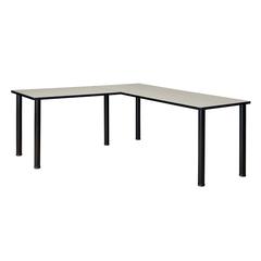 Kee 66" L-Desk with 42" Return, Maple/Black