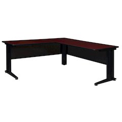 72 x 72 in. L Shape Desk Shell- Mahogany