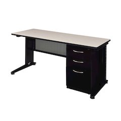 66 x 24 Teachers Desk with Single Pedestal Drawer Unit- Maple