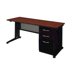 66 x 30 Teachers Desk with Single Pedestal Drawer Unit- Cherry