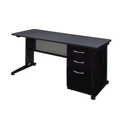 72 x 24 Teachers Desk with Single Pedestal Drawer Unit- Grey