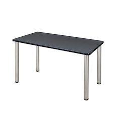 42 x 24 in. Training Seminar Table- Grey Top, Chrome Legs