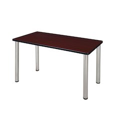 42 x 24 in. Training Seminar Table- Mahogany Top, Chrome Legs