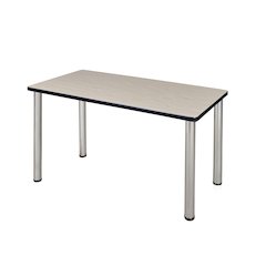 42 x 24 in. Training Seminar Table- Maple Top, Chrome Legs