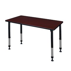42 x 30 in. Height Adjustable Classroom Activity Table- Mahogany