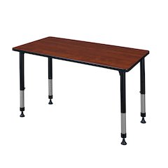48 x 24 in. Height Adjustable Classroom Activity Table- Cherry