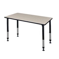 48 x 24 in. Height Adjustable Classroom Activity Table- Maple