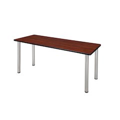 60 x 24 in. Training Seminar Table- Cherry Top, Chrome Legs