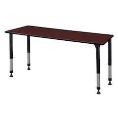 60 x 30 in. Height Adjustable Classroom Activity Table- Mahogany