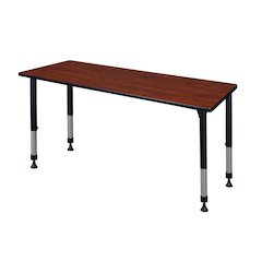 72 x 24 in. Height Adjustable Classroom Activity Table- Cherry