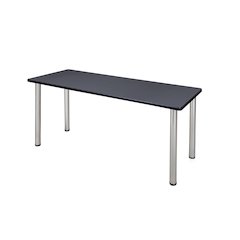 72 x 24 in. Training Seminar Table- Grey Top, Chrome Legs