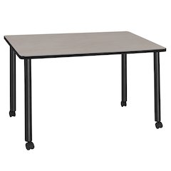 48 x 24 in. Mobile Training Seminar Table- Maple Top, Black Legs