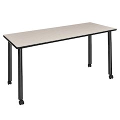 72 x 24 in. Mobile Training Seminar Table- Maple Top, Black Legs