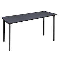 60 x 24 in. Folding Training Seminar Table- Grey Top, Black Legs