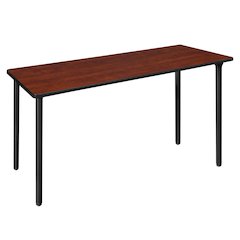 66 x 24 in. Folding Training Seminar Table- Cherry Top, Black Legs