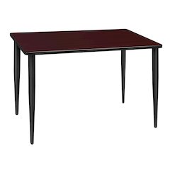 42 x 24 in. Training Seminar Table- Mahogany Top, Black Tapered Legs