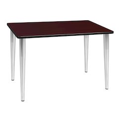 42 x 24 in. Training Seminar Table- Mahogany Top, Chrome Tapered Legs