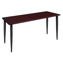 66 x 24 in. Training Seminar Table- Mahogany Top, Black Tapered Legs