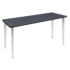 72 x 24 in. Training Seminar Table- Grey Top, Chrome Tapered Legs
